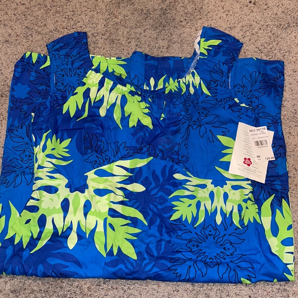 NWT Hilo Hattie blue Hawaiian dress